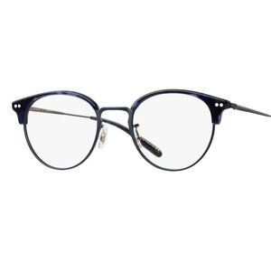 Oliver Peoples Pollack Eyeglasses Dark Blue Tortoise Round Frame OV 5358